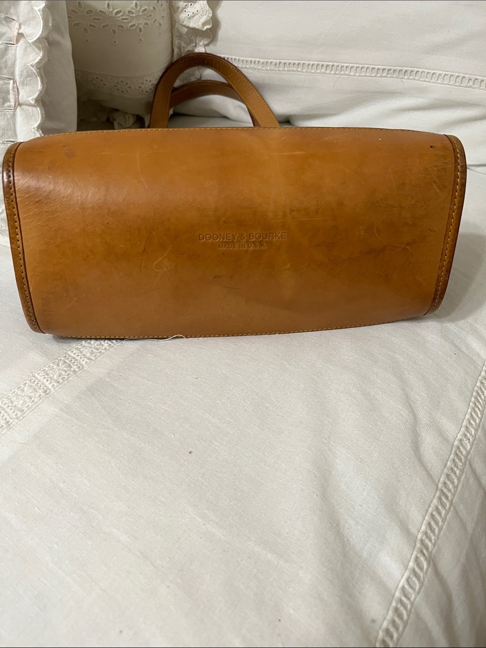 Dooney & Bourke Black Canvas Satchel with Tan Leather Trim - Picture 7 of 8